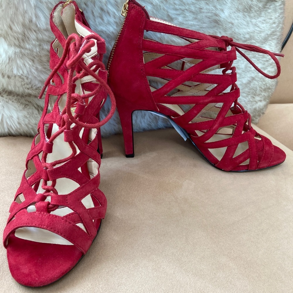 Nine West Red high heel sandals size 6.5 new!